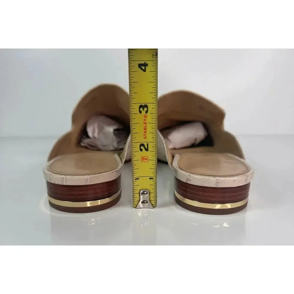 Michael Kors Natasha Embossed Leather Slides Creamy 10M Minimalist Old Money - Picture 7 of 8